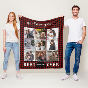 Manta Polar Papa Bear Collage de fotos regalo de papá