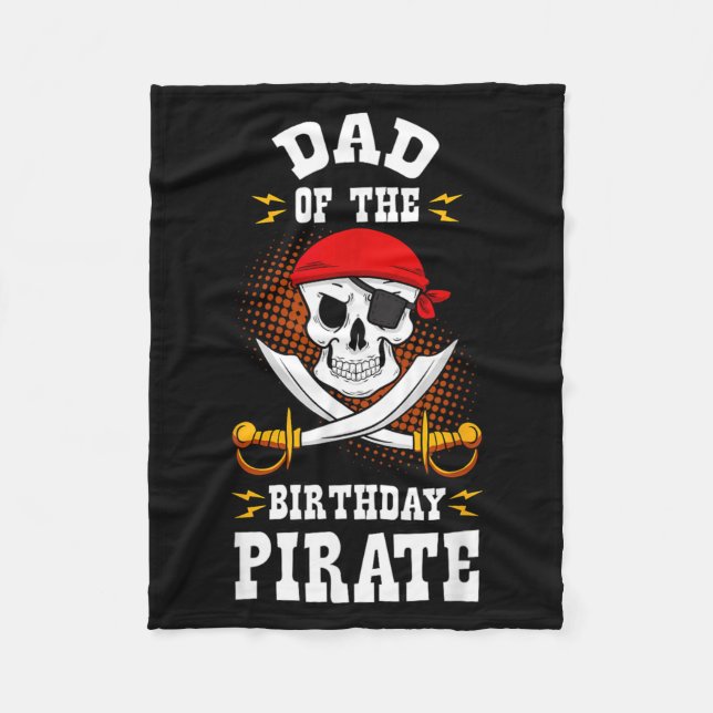 Manta Polar Papá del Cumpleaños Pirata Temático Cumpleaños Com (Anverso)