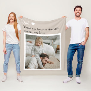 Manta Polar Papá, Gracias Por - Foto Personalizado Y Texto