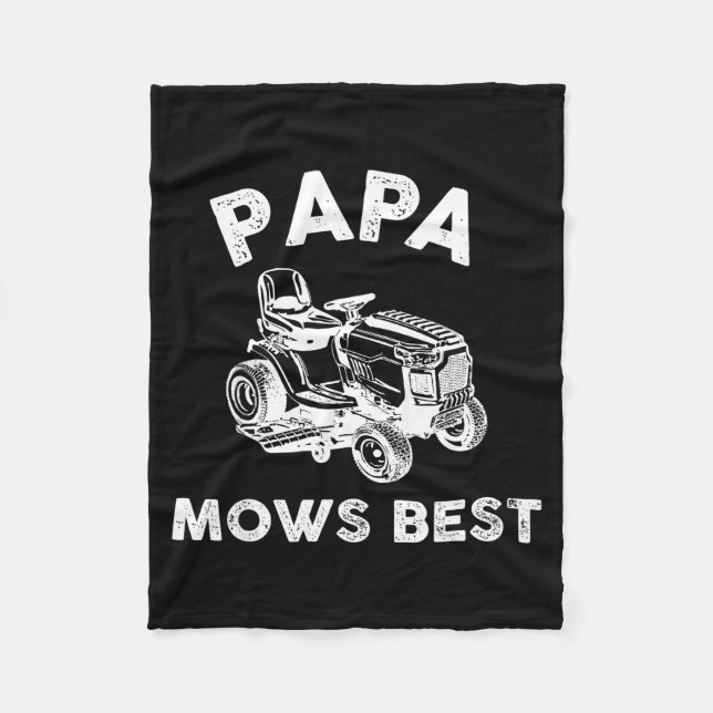 Manta Polar Papa Mows Funny Lawn Mower Father's Day Grandpa  (Anverso)