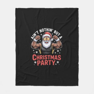 Manta Polar Papá Noel afroamericano pijama de Navidad