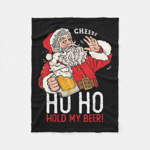 Manta Polar Papá Noel bebiendo cerveza Ho Ho sostén mi cerveza