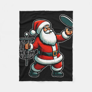 Manta Polar Papá Noel de Navidad jugando Disc Golf Pijama Xma
