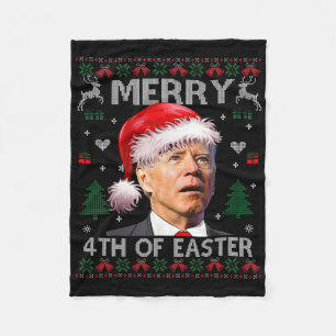 Manta Polar Papá Noel Divertido Joe Biden Feliz 4º De Pascua F