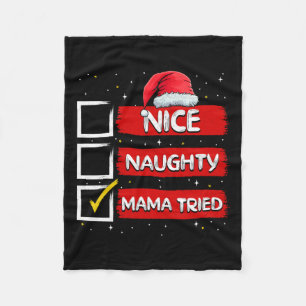 Manta Polar Papá Noel divertido Mamá traviesa agradable intent