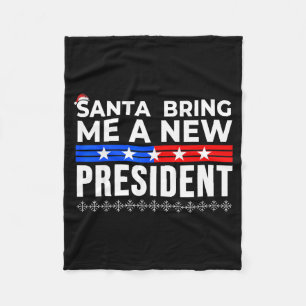 Manta Polar Papá Noel divertido tráeme un nuevo presidente dem
