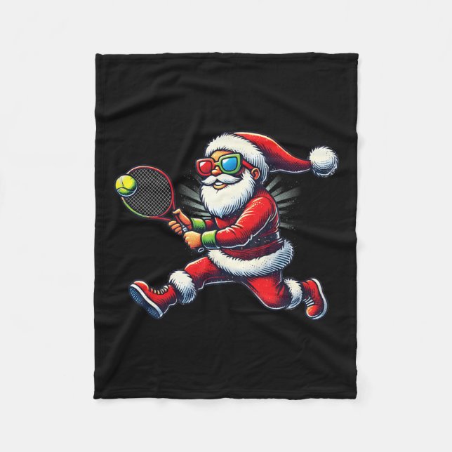 Manta Polar Papá Noel jugando al tenis (Anverso)