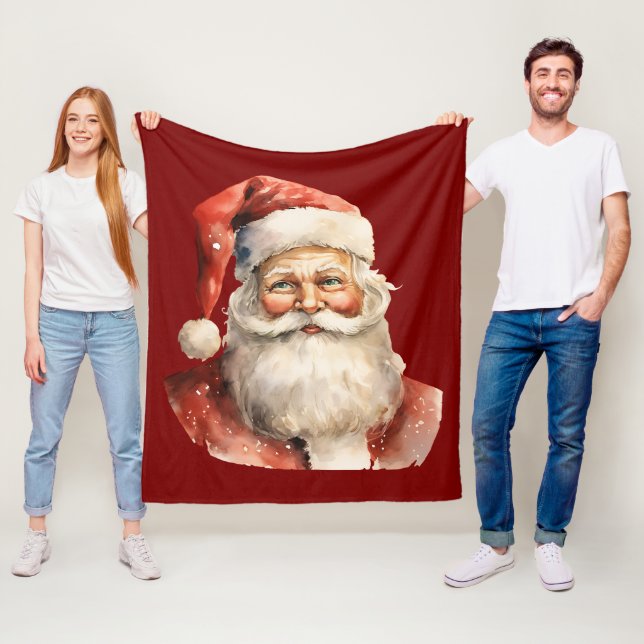Manta Polar Papá Noel Navidad Retro (In situ)