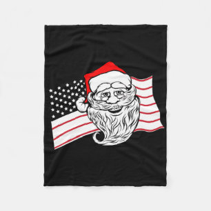 Manta Polar Papá Noel Patriótico Bandera Americana De EE. UU.