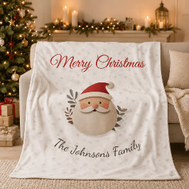 Manta Polar Papá Noel Personalizado Navidad – Nombre de Famili