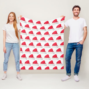 Manta Polar Papá Noel Vintage Navidad Alegre Clásico Rojo Fest
