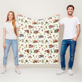 Manta Polar Papá Noel Vintage Personalizado Navidad