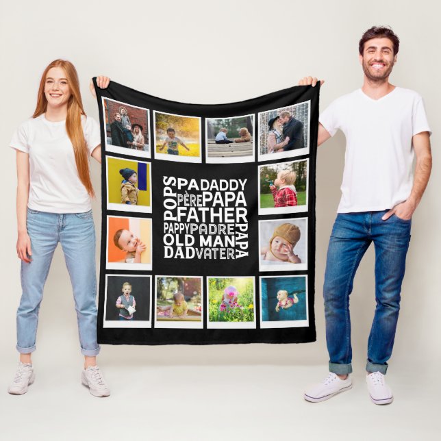 Manta Polar Papá papá papá papá padre anciano Collage de fotos (In situ)