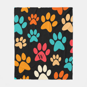 Manta Polar Papas de perro personalizadas Impresión Monograma 