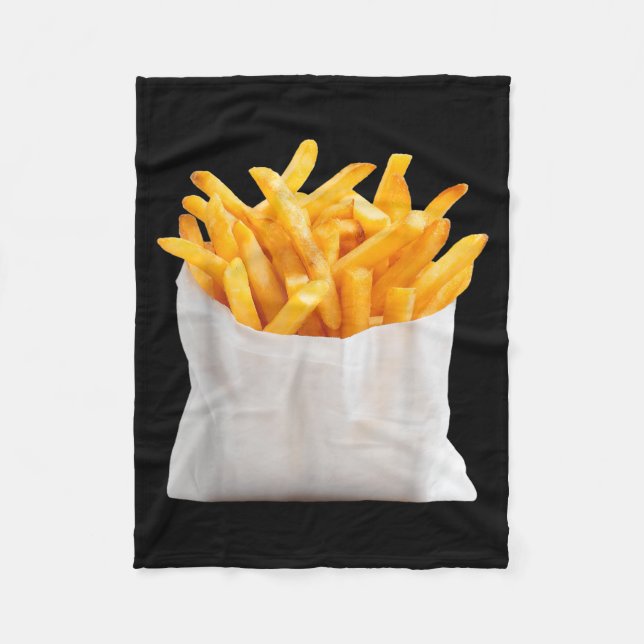 Manta Polar Papas Fritas Fríen Disfraz De Comida Divertida De  (Anverso)