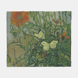 Manta Polar Papas y mariposas de Vincent Van Gogh