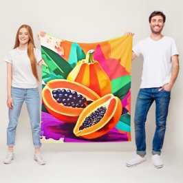 Manta Polar Papaya en rodajas