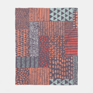 Manta Polar Papel bohemio: diseño a mano sin costuras.