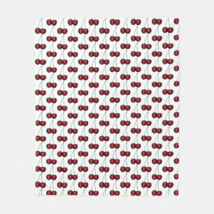 Manta Polar Papel de cerezas maduras de verano de cerezo rojo