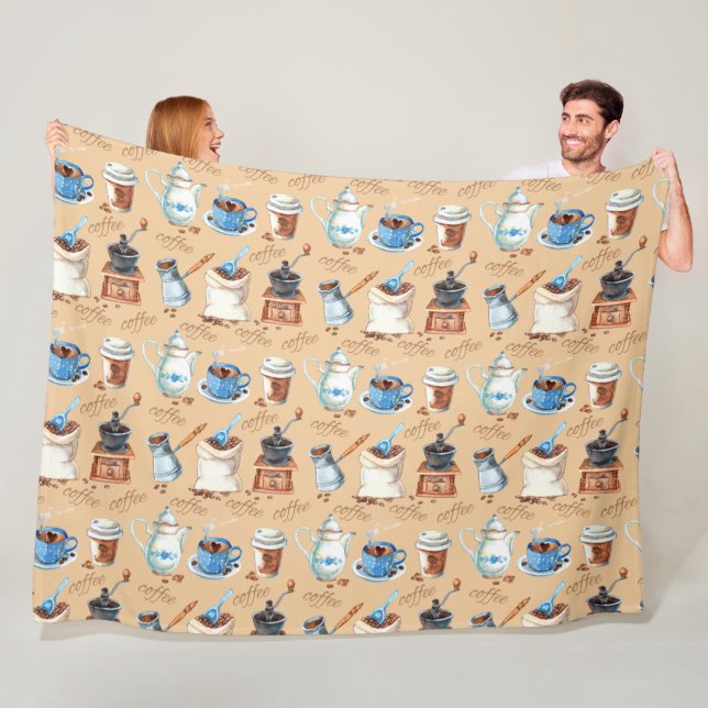 Manta Polar Papel de envolver café acuarela (In situ)