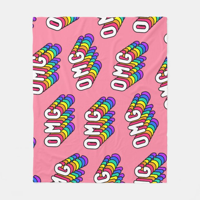 Manta Polar Papel de escritorio Quirky OMG Pink Comic (Anverso)