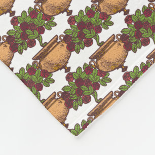 Manta Polar Papel de flores de estilo Art Nouveau rosebush