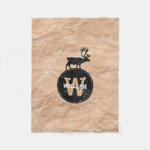Manta Polar Papel de Kraft marrón ruso perturbado en monogram