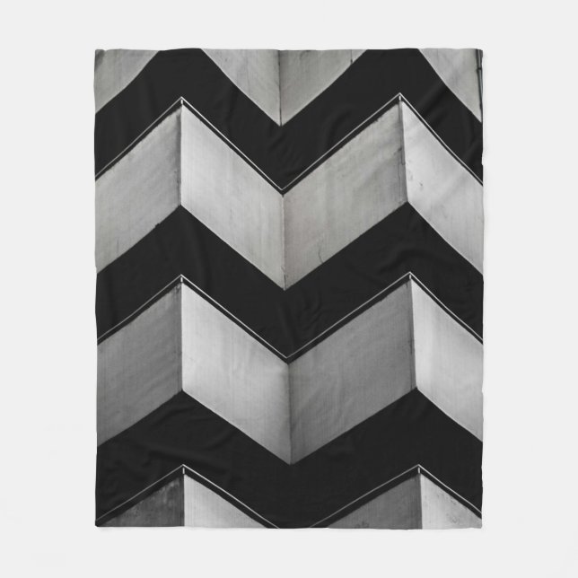 MANTA POLAR PAPEL DE PALABRAS DE CHEVRON NEGRO Y BLANCO (Anverso)