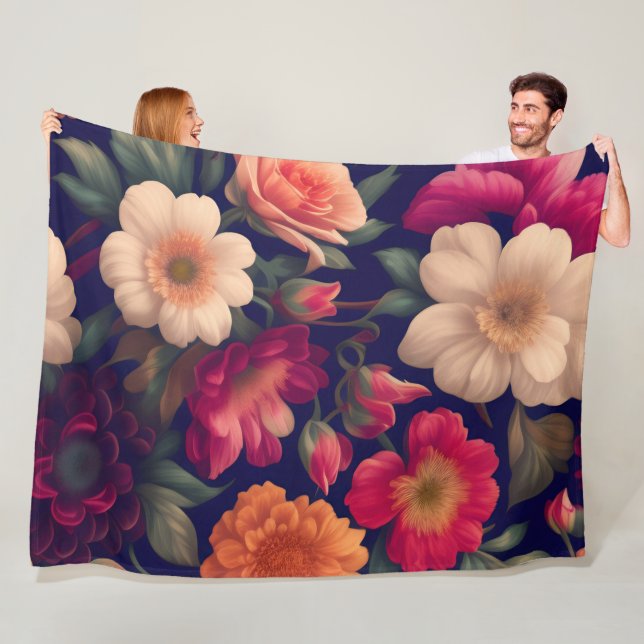 Manta Polar Papel de pared con motivos florales (In situ)