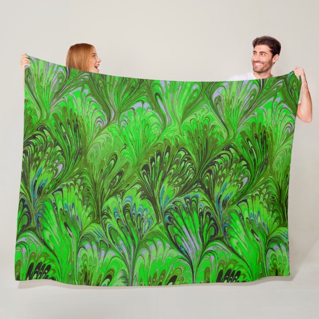MANTA POLAR PAPEL MARBLADO, PATRÓN DE PIEL VERDE ABSTRACTO, ES (In situ)