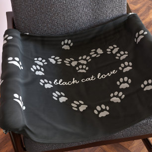 Manta Polar Papel negro para gato Imprimir la funda para el co