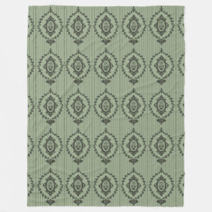 Manta Polar Papel pintado barroco en verde