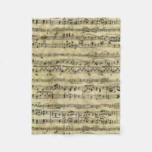 Manta Polar Papel pintado de la hoja de música del Victorian