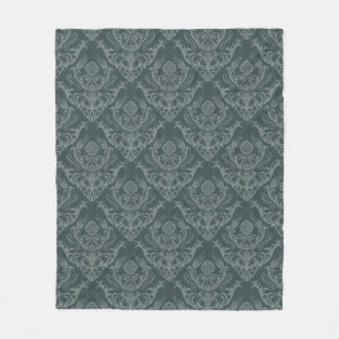 Manta Polar Papel pintado floral verde de lujo del damasco
