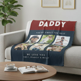 Manta Polar Papi Simplemente El Mejor Collage de fotos Persona