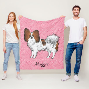 Manta Polar Papillon de juguete de raza Sable Rojo sobre Coraz