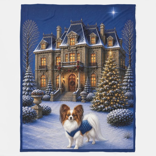 Manta Polar Papillon de Navidad (Anverso)