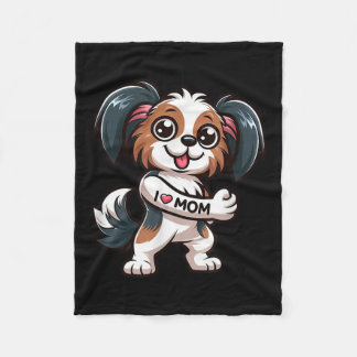 Manta Polar Papillon I Love Mom Funny Dog Tattoo