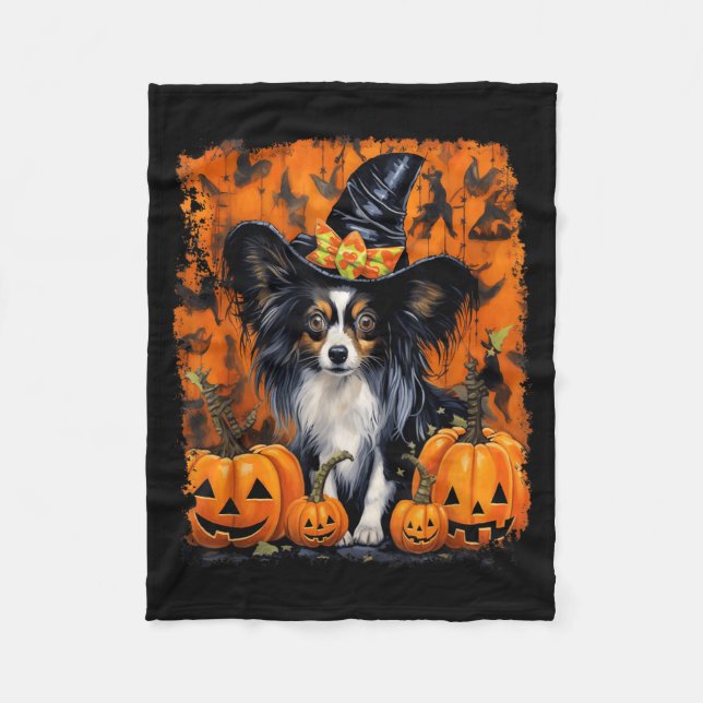 Manta Polar Papillon perro Halloween (Anverso)