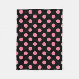 Manta Polar Paquetes de polka rosados sobre fondo negro