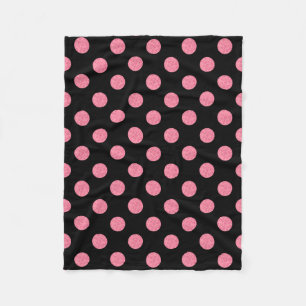 Manta Polar Paquetes de polka rosados sobre fondo negro
