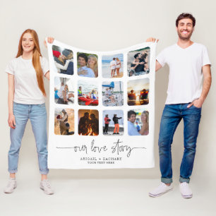 Manta Polar Par HISTORIA DE AMOR 12 Personalizado de nombres d