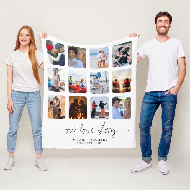 Manta Polar Par HISTORIA DE AMOR 12 Personalizado de nombres d (In situ)