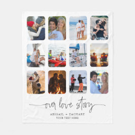 Manta Polar Par HISTORIA DE AMOR 12 Personalizado de nombres d