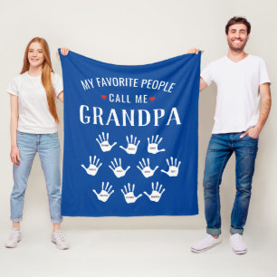 Manta Polar Para el abuelo con nombres de nietos personalizado