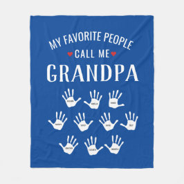Manta Polar Para el abuelo con nombres de nietos personalizado