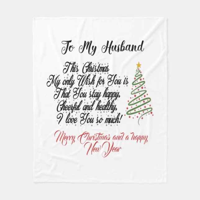 Manta Polar Para mi esposo Feliz Navidad  (Anverso)