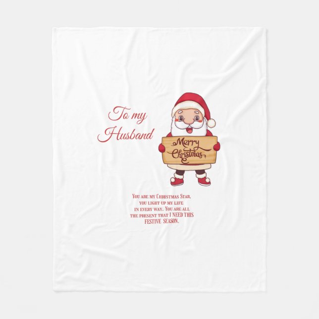 Manta Polar Para mi esposo Feliz Navidad  (Anverso)