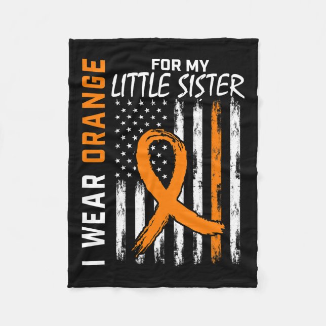 Manta Polar Para mi hermana pequeña Leucemia Conciencia del cá (Anverso)