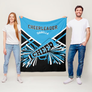 Manta Polar Para una Porrista 📣 - Azul bebé, Negro y Blanco